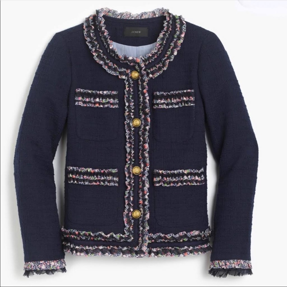 Jcrew lady jacket with liberty trim